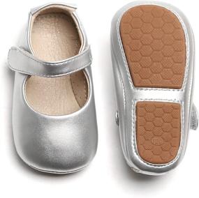 img 4 attached to 👶 Optimized Soft Sole Leather Baby Shoes - Infant Baby Walking Shoes Moccasinss with Rubber Sole for Crib