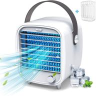 🌀 3-in-1 portable air conditioner fan with mini evaporative cooling, built-in ice tray, usb power - ideal for home, office, dorm (white) logo