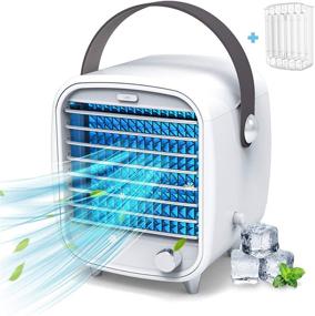 img 3 attached to 🌀 3-in-1 Portable Air Conditioner Fan with Mini Evaporative Cooling, Built-in Ice Tray, USB Power - Ideal for Home, Office, Dorm (White)