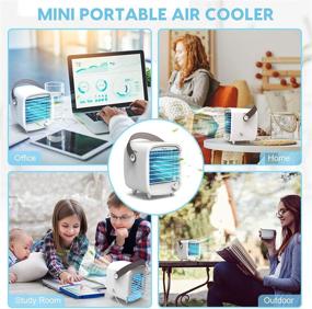 img 1 attached to 🌀 3-in-1 Portable Air Conditioner Fan with Mini Evaporative Cooling, Built-in Ice Tray, USB Power - Ideal for Home, Office, Dorm (White)