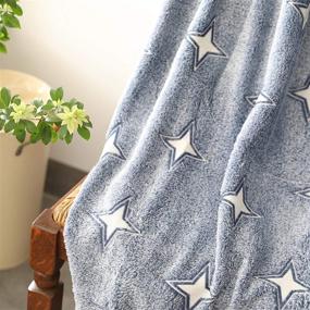 img 1 attached to 🌟 Glow in The Dark Throw Blanket: Morecash, Soft Steel Grey Star Pattern, 56x72 Inches Flannel Fabric - The Magical Gift for Kids and Adults (Steel Grey, 56x72)