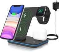 🔌 zhike 3-in-1 wireless charger: fast qi-certified charging station for apple iwatch, airpods, iphone 11, samsung & more! logo