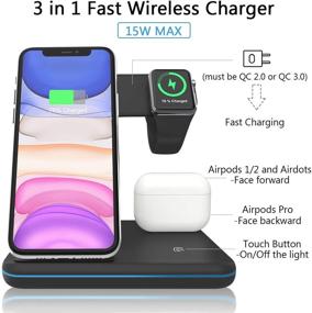 img 3 attached to 🔌 ZHIKE 3-in-1 Wireless Charger: Fast Qi-Certified Charging Station for Apple iWatch, AirPods, iPhone 11, Samsung & More!