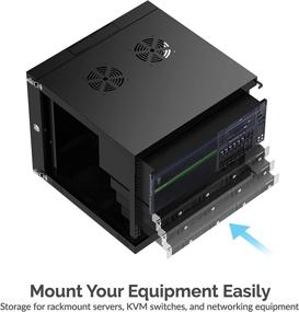 img 3 attached to 🗄️ Sabrent 9U IT Wall Mount Rack Enclosure 19 Inch Black Server Cabinet - Fully Assembled (CT-DSWL) with Locking Glass Door