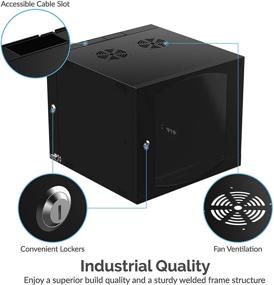 img 2 attached to 🗄️ Sabrent 9U IT Wall Mount Rack Enclosure 19 Inch Black Server Cabinet - Fully Assembled (CT-DSWL) with Locking Glass Door
