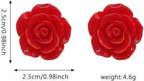 img 1 attached to Stylish and Versatile: 6 Pairs Resin 🌹 Rose Flower Earring Studs Set with Stainless Steel Post