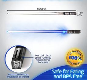 img 1 attached to 🔵 Luke Skywalker Blue LED Light-Up Lightsaber Chopsticks - Glowing Star Wars Sushi Sabers