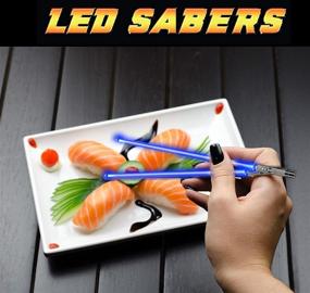 img 2 attached to 🔵 Luke Skywalker Blue LED Light-Up Lightsaber Chopsticks - Glowing Star Wars Sushi Sabers