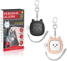 img 4 attached to 130 dB Loud Siren Song Personal Safety Alarm Keychain with LED Light - 2 Pack – Self Defense Siren for Women, Men, Children, Elderly (Black/Soft Pink) - Safe Sound Emergency Alarm