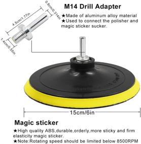 img 3 attached to 🔧 Набор полировальных шерстяных дисков ANAHAF 7 штук 6 дюймов: диски для полировки шерстью на сверлильной машинке - включает адаптер M14 для сверлильной машины.