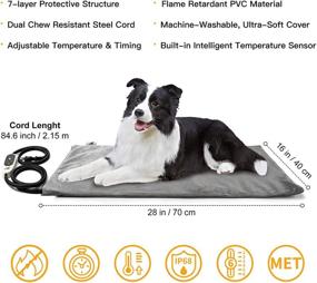 img 3 attached to Toozey Pet Heating Pad: Adjustable Temperature & Timer, Waterproof 🐾 & Chew Resistant Pads for Cats and Dogs - Electric Mat