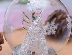 img 2 attached to Color Changing LED Glass Ornament - Christmas Angel Snow Globe Decorations for Gift Decor (No Liquid or Music)