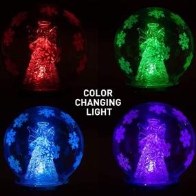 img 3 attached to Color Changing LED Glass Ornament - Christmas Angel Snow Globe Decorations for Gift Decor (No Liquid or Music)