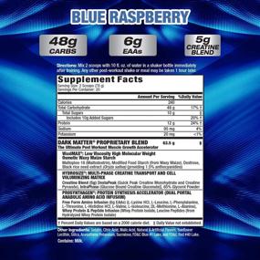 img 2 attached to MHP Dark Matter Post Workout Recovery Accelerator with Multi Phase Creatine, Waxy Maize Carbohydrate, 6g Essential Amino Acids (EAAs), Blue Raspberry Flavor, 20 Servings, 55.04 oz