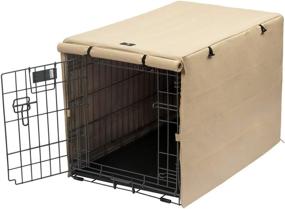 img 4 attached to 🐾 Ultimate Pet Kennel Cover by X-ZONE PET - Premium Polyester Double Door Dog Crate Cover for Wire Crates (Fits 24, 30, 36, 42, 48 inches)