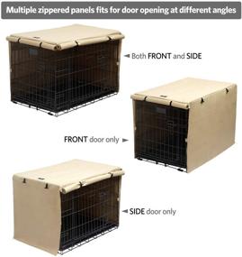 img 1 attached to 🐾 Ultimate Pet Kennel Cover by X-ZONE PET - Premium Polyester Double Door Dog Crate Cover for Wire Crates (Fits 24, 30, 36, 42, 48 inches)