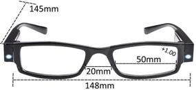 img 1 attached to LED Reading Glasses with Built-in Light, Lighted Magnifier Eyewear for Nighttime Reading, Compact Full Frame Unisex Bright LED Readers, Clear Vision Lighted Eye Glasses, +2.5 Strength