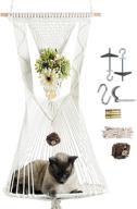 🐱 stylish macrame cat hammock with flower holder, shelf, catnip toy, and hanging kit for a luxurious feline experience logo