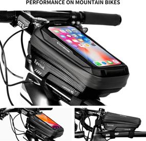 img 3 attached to 🚲 Epessa Bike Phone Mount Bag | Waterproof Front Frame Top Tube Handlebar Bag | Sensitive Touch Screen | Cellphone Holder for Bikes | Large Capacity | Fits Phones up to 6.7&#39;&#39; | EX2-frame