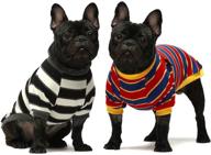 🐶 fitwarm 2-pack 100% cotton striped dog shirts - breathable stretchy puppy t-shirts & cat tees for dog clothes логотип