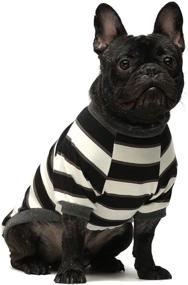 img 1 attached to 🐶 Fitwarm 2-Pack 100% Cotton Striped Dog Shirts - Breathable Stretchy Puppy T-Shirts & Cat Tees for Dog Clothes