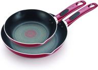 🍳 t-fal b039s264 excite proglide 8 inch and 10.5 inch fry pan cookware set, nonstick, thermo-spot heat indicator, dishwasher and oven safe, 2-piece in rio red logo