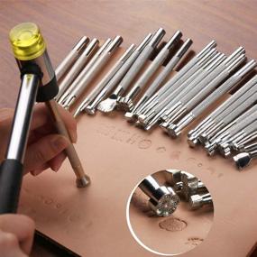 img 1 attached to 🧰 Premium Leather Stamping Tools: 26 Pcs Set for DIY Beginners and Professionals
