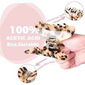 img 3 attached to 🎀 Hiloable 3PCS Hair Clips for Women and Girls with Thin Hair, Large 3.7 inch Claw Hair Clips for Thick Hair, Tortoise Banana Claw Clip Hair Grip with Leopard Print, Stylish Barrettes Hair Accessories