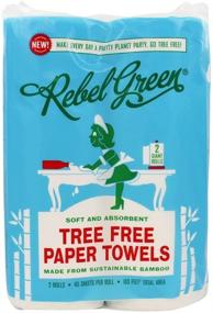 img 3 attached to 🌿 Rebel Green Eco-Friendly Bamboo Paper Towels, 2 Jumbo Rolls, 1.5 lbs