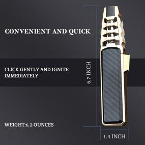 img 3 attached to JOBON Torch Lighter - Adjustable Firepower, Butane Refillable with Lock, Ideal for Baking, Cigar, Kitchen, BBQ, Camping - Gift Box Included (Gold Lacquer on Zinc Alloy with Black Plastic)