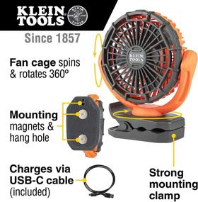 img 3 attached to Klein Tools PJSFM1: High-Performance, Rechargeable Fan for On-the-Go Cooling and More