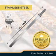 premium e-tex flat barbecue kabob skewers: long bbq kabab skewers, grey (set of 6, 19 inch) logo