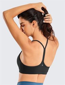 img 2 attached to 🏋️ CRZ YOGA Women's Low Impact Strappy Padded Sports Bra: Y Racer Back Yoga Bra Tops with Spaghetti Straps