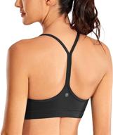 🏋️ crz yoga women's low impact strappy padded sports bra: y racer back yoga bra tops with spaghetti straps logo