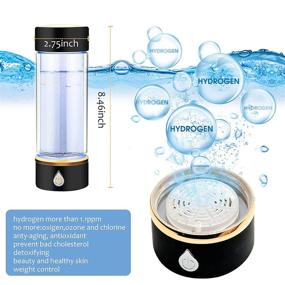 img 3 attached to 💧 USB Rechargeable Portable Hydrogen Water Cup with Ionized Water Generation, Hydrogen Water Maker, Glass Water Ionizer - New Technology Hydrogen Water Bottle