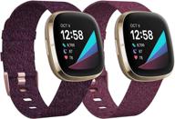 🌈 kimilar 2 пакета мягких тканевых браслетов для fitbit versa 3 / sense - дышащие аксессуары для женщин и мужчин логотип