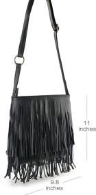 img 3 attached to 👜 Glossy Fringe Cross Body Shoulder Bag: Stylish Tassel Womens Purse