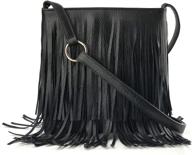 👜 glossy fringe cross body shoulder bag: stylish tassel womens purse logo
