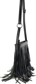 img 1 attached to 👜 Glossy Fringe Cross Body Shoulder Bag: Stylish Tassel Womens Purse