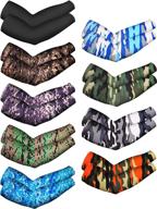 🌞 stay cool and protected: mudder unisex uv arm sleeves - 9 pairs in camouflage and black логотип