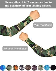 img 1 attached to 🌞 Stay Cool and Protected: Mudder Unisex UV Arm Sleeves - 9 Pairs in Camouflage and Black