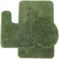 🛀 daniel's bath 3-piece elite bath mat set, 20" x 31" mat, 20" x 20" contour mat & 18" x 18.5" lid in sage logo