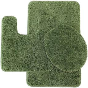 img 1 attached to 🛀 Daniel's Bath 3-Piece Elite Bath Mat Set, 20" x 31" Mat, 20" x 20" Contour Mat & 18" x 18.5" Lid in Sage