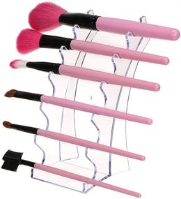 img 2 attached to Hipiwe Acrylic Pen Holder Display Stand: Organize Your Makeup Brushes, E-cigarettes, and More - Clear Rack with 6 Slots for Nail Brush, Eyebrow & Fountain Pen - Set of 2 Packs