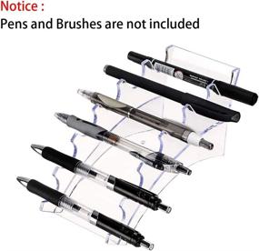 img 3 attached to Hipiwe Acrylic Pen Holder Display Stand: Organize Your Makeup Brushes, E-cigarettes, and More - Clear Rack with 6 Slots for Nail Brush, Eyebrow & Fountain Pen - Set of 2 Packs