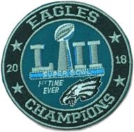 4 inch wide iron on sew on embroidered patch- eagles football champions logo