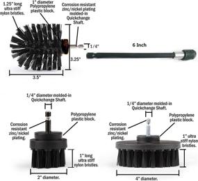 img 4 attached to 🧼 Ultimate 7 Piece Drill Scrub Kit: Industrial Brush Set with 6 Inch Extender for Efficient Cleaning - Ideal for Baked-on Food, Electric Smokers, Grills, and BBQs - Includes Rust Remover - Drill Brush and BBQ Cleaning Kit