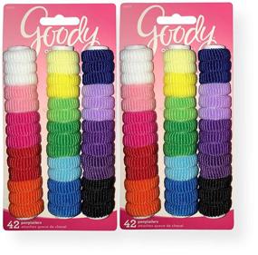 img 4 attached to 🎀 Goody 32819 Ouchless Tiny Terry Ponytailers - Assorted Colors, Pack of 84 - Perfect for All Hair Types, 2 Blister Packs