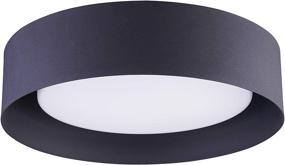 img 2 attached to ⚫️ Archiology Flush Mount Ceiling Light,15.7 inch Opal White Glass Lampshade Fixture, Aluminium Matte Black for Bedroom, Dining Room, Kitchen, Hallway, Entry, Foyer, Black+Black