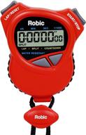 🛑 robic 1000w dual stopwatch with countdown timer- red. enhanced comfort stopwatch with soft rubber grips. ideal for swimming, fitness, track, running, training, and racing. america's timer. логотип